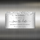 Zilver glinsterend verjaardagsfeest save the date