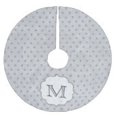Zilver Glitte Polkadot Monogram Initiaal Boom Huid Kerstboom Rok (Voorkant)