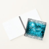 Zilver Glitter Aqua Blauwgroen Selderfgoedwedstrij Notitieboek (Binnen)