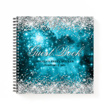 Zilver Glitter Aqua Teal Hemels Verjaardagsgast
