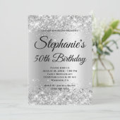 Zilver Glitter Bleek Gradiënt Kaart (Staand voorkant)