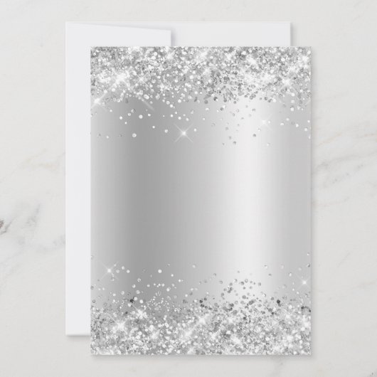 Zilver Glitter Bleek Gradiënt Kaart (Achterkant)