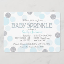 Zilver Glitter Blue Scatter Stippen Baby