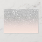 Zilver glitter blush ombre wensend goed bruiloft informatiekaartje (Achterkant)
