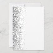 Zilver Glitter Calligrafie Witte Huwelijk Kaart (Achterkant)