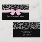 Zilver glitter Cheetah met Visitekaartje van bout (Voorkant / Achterkant)