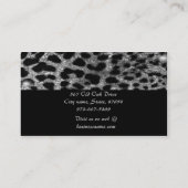 Zilver glitter Cheetah met Visitekaartje van bout (Achterkant)