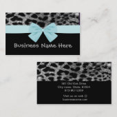 Zilver glitter Cheetah met Visitekaartje van bout (Voorkant / Achterkant)