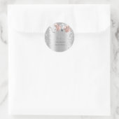 Zilver Glitter Confetti Roze Ballonnen 80ste Ronde Sticker (Tas)