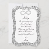 Zilver Glitter Diamant Oneindig Getuige Trouwkaart Kaart (Voorkant)
