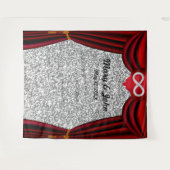 Zilver Glitter Diamant Oneindigheid Rode Gordijn Wandkleed (Voorkant (horizontaal))