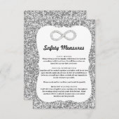 Zilver Glitter Diamant Oneindigheid Veiligheidsmaa Informatiekaartje (Voorkant / Achterkant)