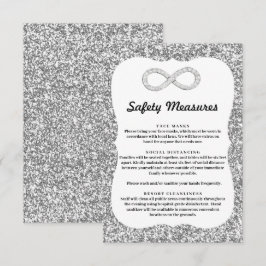 Zilver Glitter Diamant Oneindigheid Veiligheidsmaa Informatiekaartje