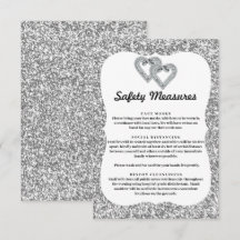 Zilver Glitter Diamanten Harten Veiligheidsmaatreg