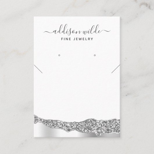 Zilver Glitter Diamond Ketting Verzamelscherm Visitekaartje (Voorkant)