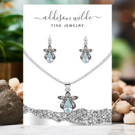 Zilver Glitter Diamond Ketting Verzamelscherm Visitekaartje