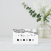 Zilver Glitter Diamonds Glam Loyalty Card (Staand voorkant)