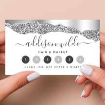 Zilver Glitter Diamonds Glam Loyalty Card