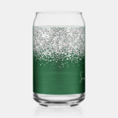 Zilver Glitter Donkergroen Glam Naam Blikvorm Glas (Rechts)