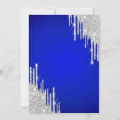 Zilver Glitter Drips Koningsblauw 20e Verjaardag Kaart (Achterkant)