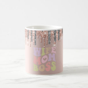 Zilver Glitter Drips Roze Goud Echtgenote Moeder B Koffiemok