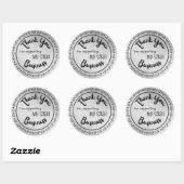 Zilver Glitter Effect Bedankt Sticker Vel (Vel)