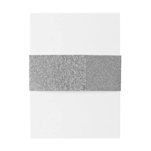 Zilver glitter-effect-uitnodigingsband uitnodigingen wikkel (Achterkant Voorbeeld)