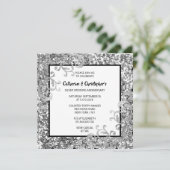 Zilver glitter elegant florvormig FOTOCHIG Kaart (Staand voorkant)
