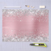Zilver Glitter en Licht Roze Ombre Folie Tissuepapier (Craft)
