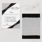 Zilver Glitter Envelopkaart Informatiekaartje (Voorkant / Achterkant)