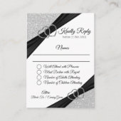 Zilver Glitter Envelopkaart Informatiekaartje (Voorkant)