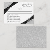 Zilver Glitter Envelopkaart Informatiekaartje (Voorkant / Achterkant)