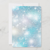 Zilver Glitter Feest Aqua Blauwe Bokeh Verjaardag Kaart (Achterkant)