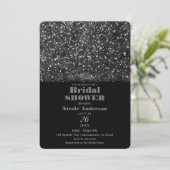 Zilver Glitter Fonkelende Lichten Bruidsdouche Kaart (Staand voorkant)