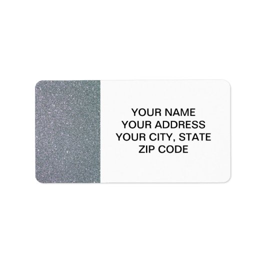 Zilver Glitter Gedrukt Etiket (Voorkant)