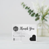 Zilver Glitter Geo Hart Logo Klant Bedankt Visitekaartje (Staand voorkant)