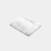 Zilver Glitter Glans Glam Stijlvolle Gepersonalise Post-it® Notes (Schuin)
