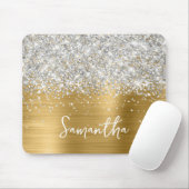 Zilver Glitter Goud Glam Naam Muismat (Met muis)