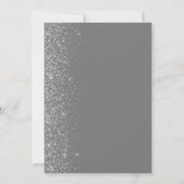 Zilver Glitter Grijs Bewaar de Datum Aankondiging (Achterkant)