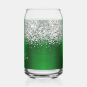 Zilver Glitter Groen Glam Naam Blikvorm Glas (Links)
