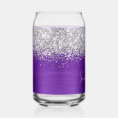 Zilver Glitter Indigo Paarse Glam Naam Blikvorm Glas (Rechts)