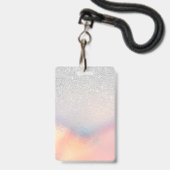Zilver Glitter Iridescent Holografische Gradiënt Badge (Achterkant met lanyard)