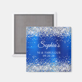 Zilver Glitter Koningsblauw Folie 50 & Fabulous Magneet (Voorkant / Achterkant)