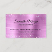 Zilver Glitter Lavendel Folie Fancy Monogram Visitekaartje (Achterkant)