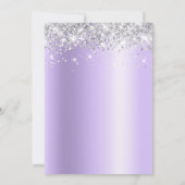 Zilver Glitter Lavendel Schittering Vet 21e Verjaa Kaart (Achterkant)