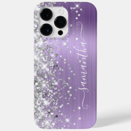 Zilver Glitter Licht Paarse Glam Meisjesachtige Ha Case-Mate iPhone 14 Pro Max Hoesje