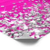 Zilver Glitter Lichtroze Folie 40e Verjaardag Welk Poster (Hoek)