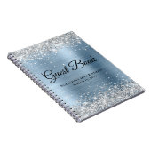 Zilver Glitter Light Blue Folie Birthday Guest Notitieboek (Rechterzijde)