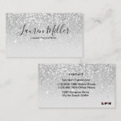 Zilver Glitter LPN Zuurlijk Visitekaartje (Voorkant / Achterkant)