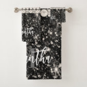 Zilver Glitter Luipaardprint Bad Handdoek (Insitu)